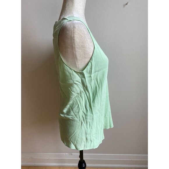 JUDITH Charles BNWOT Women Green "Tanpa" Tank Blouse Silk NEW V Neck - Picture 3 of 7